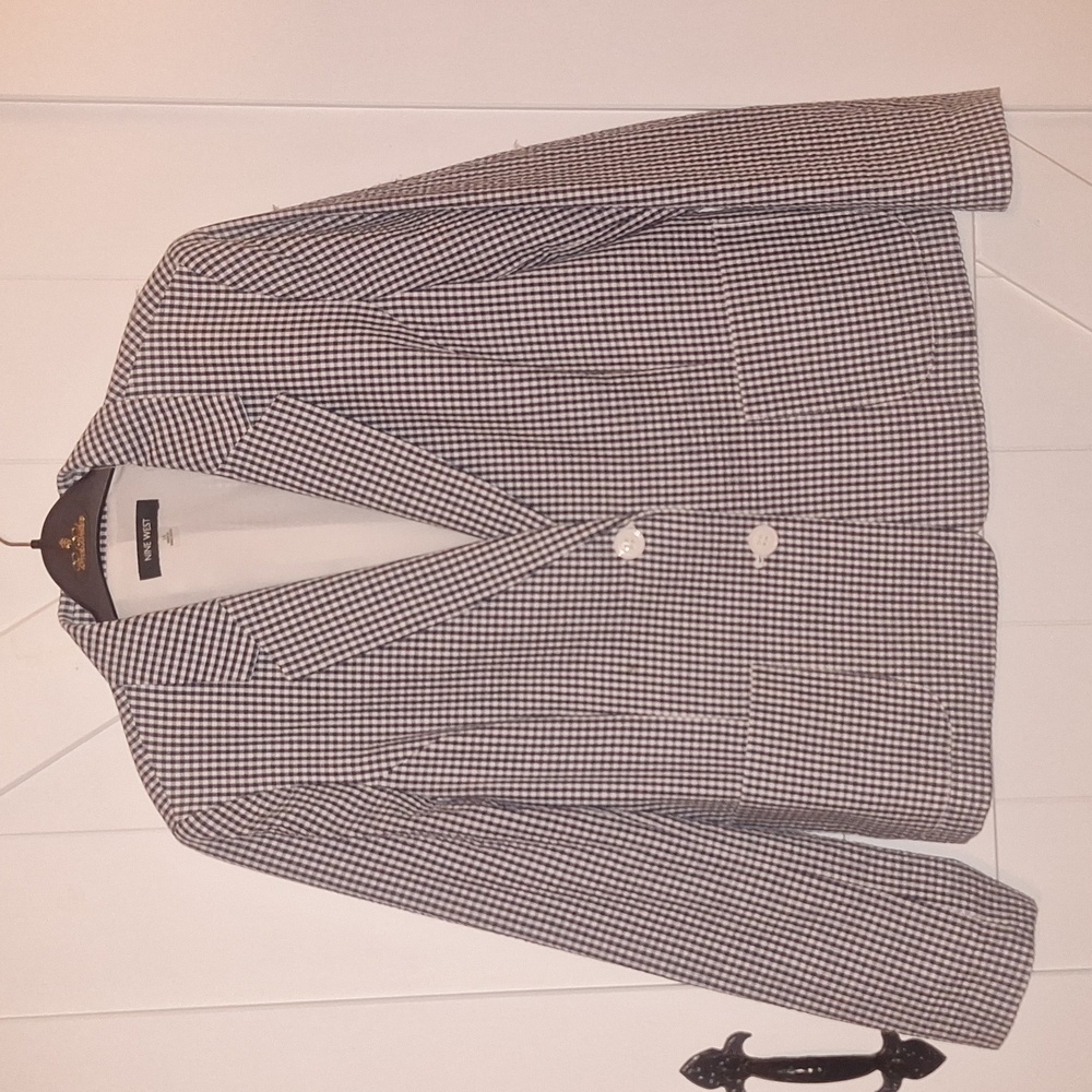 Nine West Blazer.  Navy & White Check  Size 14
